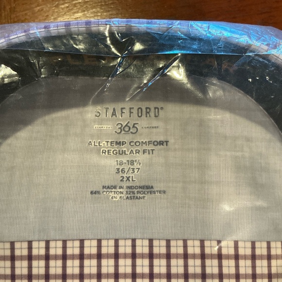 Stafford 365 All-Temp Comfort Regular Fit, Wrinkle Free Men’s Sz 18 - 18.5 NWT! - Picture 3 of 3